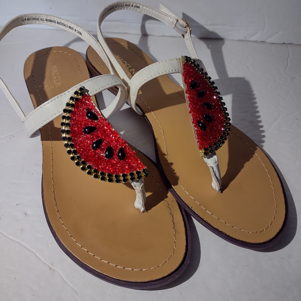 Madeline Stuart Watermelon Sandals Flat 8.5 M